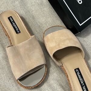 Karl Lagerfeld Paris Cher Suede Sandal Size 8.5